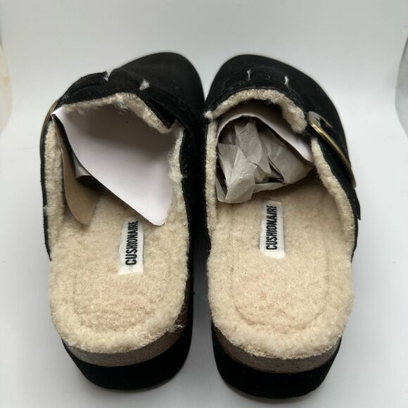 CUSHIONAIRE Women's Granola Fur Genuine Suede Faux Fur Lined Cork Footbed Platfo - Picture 4 of 7